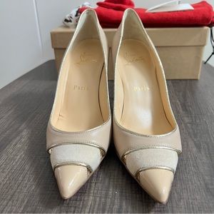 Christian Louboutin Biblio 85 Nude/Platine Size 35.5/6